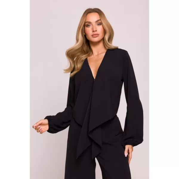  Crop top de damă MOE M861 NEGRU 