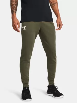 Pantaloni de trening pentru bărbați UNDER ARMOUR RIVAL TERRY JOGGER 1380843-390 VERDE
