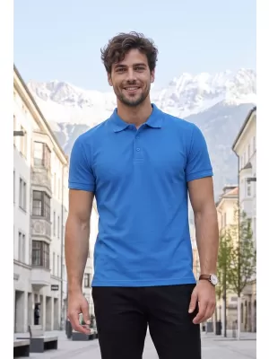 Tricou pentru bărbați cu guler ALTISPORT NoPrint NP/ALM302 SNORKEL ALBASTRU