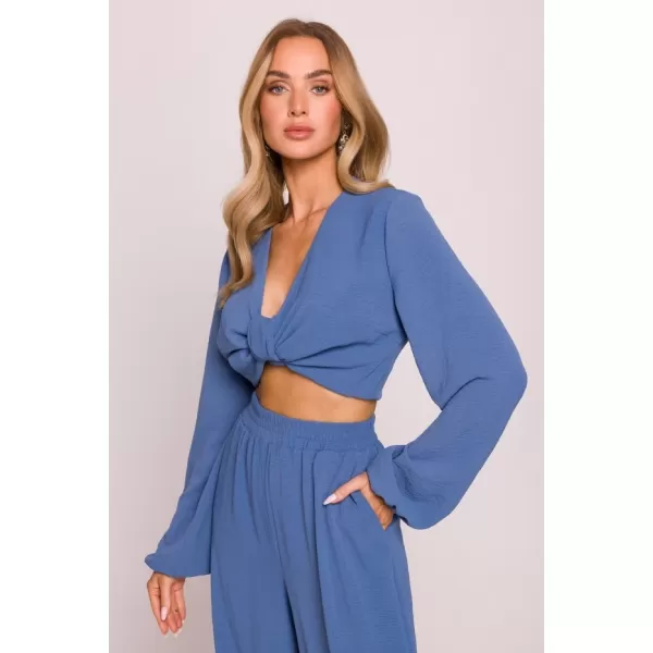  Crop top de damă MOE M861 BLUGI 