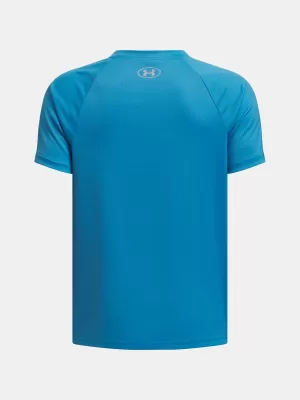 Tricou băieți UNDER ARMOUR TECH SPLIT WORDMARK SS 1383010-452 ALBASTRU