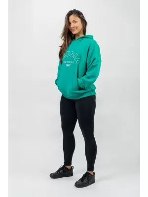 Hanorac oversize cu glugă GYM RAT 256 VERDE Nebbia