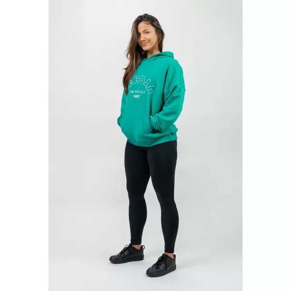  Hanorac oversize cu glugă GYM RAT 256 VERDE Nebbia 