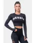 Crop top cu mânecă lungă Sports HERO 585 BLACK Nebbia