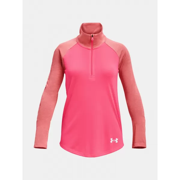 Tricou fetita UNDER ARMOUR TECH GRAPHIC 1/2 ZIP 1377586-683 ROZ 