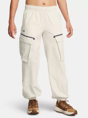 Pantaloni sport de damă UNDER ARMOUR UNSTOPPABLE CARGO PANT 1386481-110 ALB