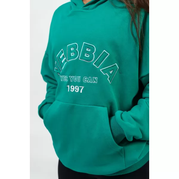  Hanorac oversize cu glugă GYM RAT 256 VERDE Nebbia 