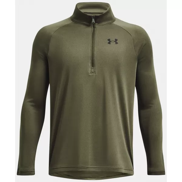  Tricou băieți UNDER ARMOUR TECH 2.0 1/2 ZIP 1363286-390 VERDE 