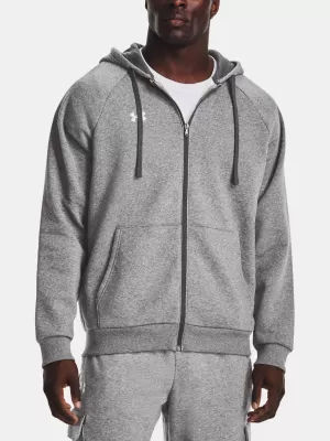 Hanorac pentru bărbați UNDER ARMOUR UA RIVAL FLEECE FZ HOODIE GRI