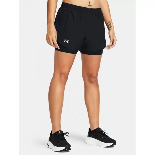  Pantaloni scurți de damă UNDER ARMOUR FLY BY 2-IN-1 SHORTS 1382440-001 NEGRU 