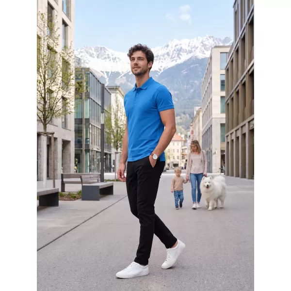  Tricou pentru bărbați cu guler ALTISPORT NoPrint NP/ALM302 SNORKEL ALBASTRU 
