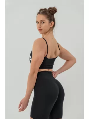 Pantaloni scurți SNATCHED 614 BLACK Nebbia cu talie înaltă de 9 inci