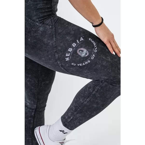  Jambiere spalate cu talie inalta GYM WARRIOR 776 BLACK Nebbia 