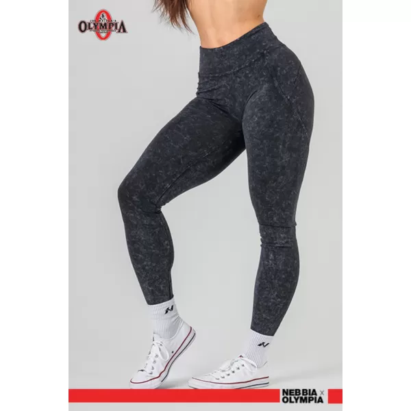  Jambiere spalate cu talie inalta GYM WARRIOR 776 BLACK Nebbia 
