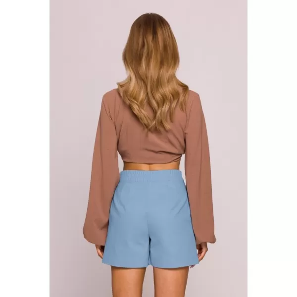  Pantaloni scurți de damă MOE M860 ALBASTRU DESCHIS 