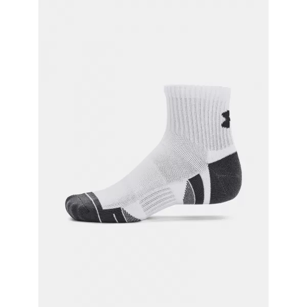  Șosete UNDER ARMOUR PERFORMANCE COTTON 3P QTR 1379528-100 ALB 