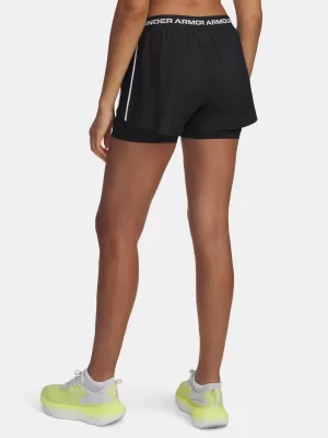 Pantaloni scurți de damă UNDER ARMOUR TECH PLAY UP 2IN1 SHORTS 1389895-001 NEGRU