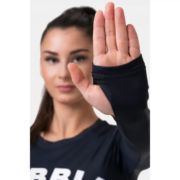  Crop top cu mânecă lungă Sports HERO 585 BLACK Nebbia 