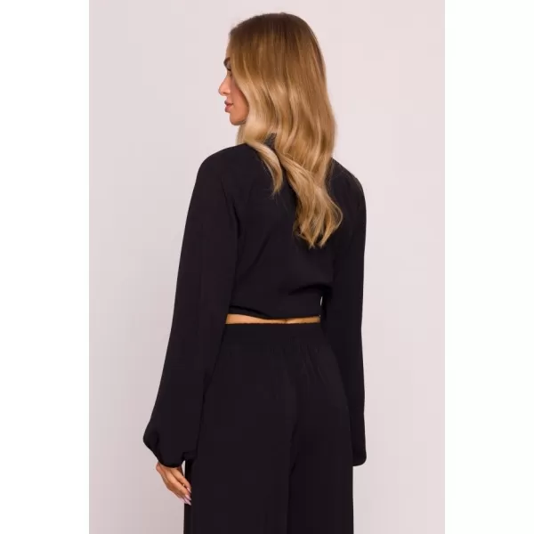  Crop top de damă MOE M861 NEGRU 
