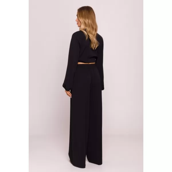  Crop top de damă MOE M861 NEGRU 