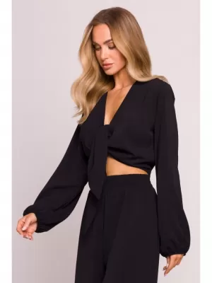 Crop top de damă MOE M861 NEGRU
