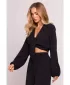 Crop top de damă MOE M861 NEGRU