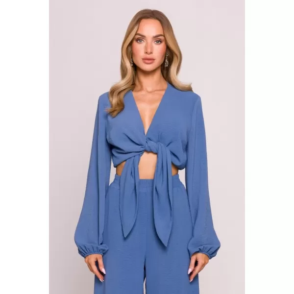  Crop top de damă MOE M861 BLUGI 