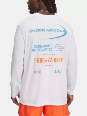 Tricou pentru bărbați UNDER ARMOUR M WORKWEAR LOGO LS 1390167-100 ALB