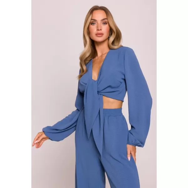  Crop top de damă MOE M861 BLUGI 