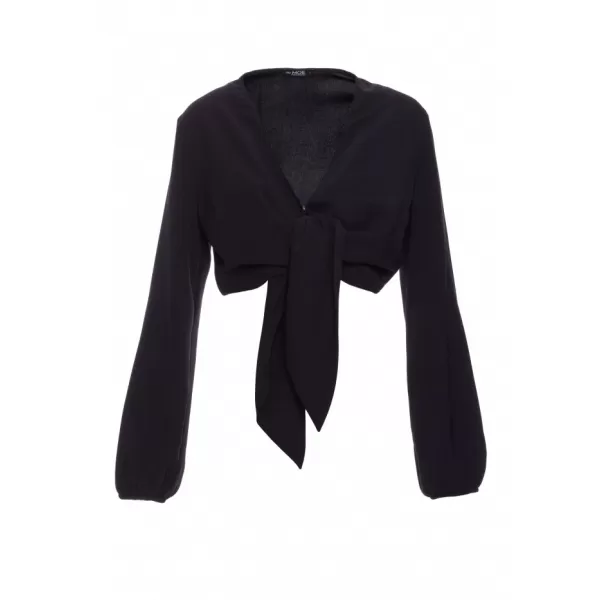  Crop top de damă MOE M861 NEGRU 