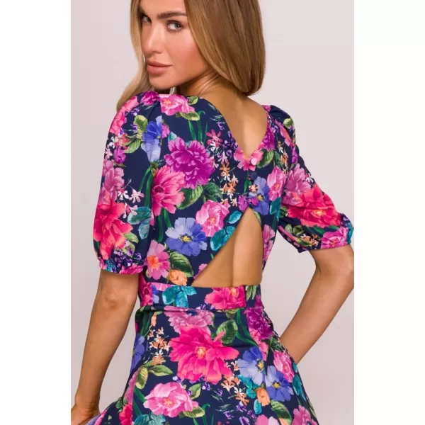  Rochie MOE M858 ALBASTRU/ROZ 