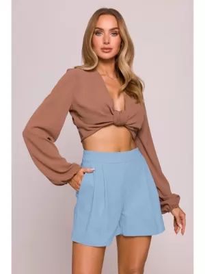Pantaloni scurți de damă MOE M860 ALBASTRU DESCHIS