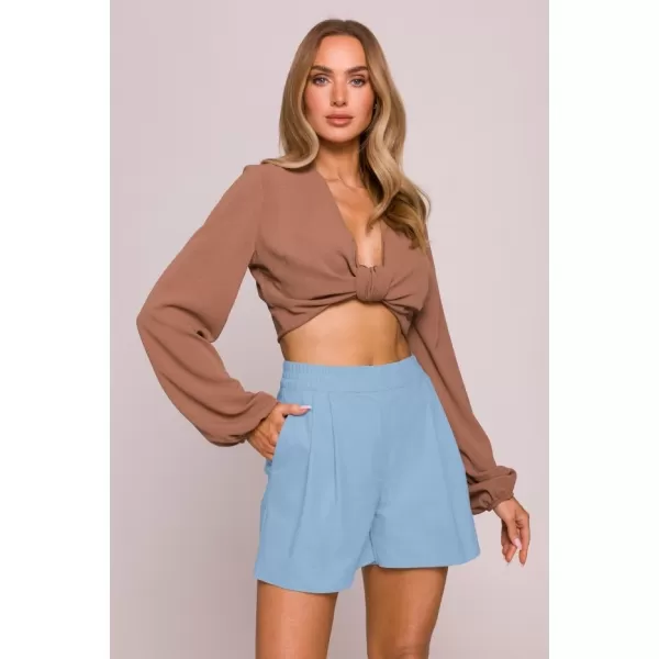  Pantaloni scurți de damă MOE M860 ALBASTRU DESCHIS 