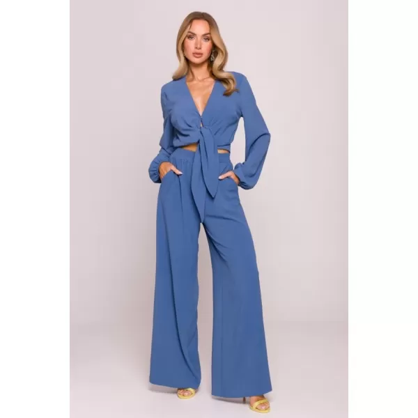 Crop top de damă MOE M861 BLUGI 