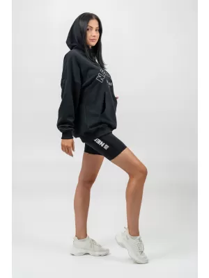 Hanorac oversize cu glugă GYM RAT 256 BLACK Nebbia