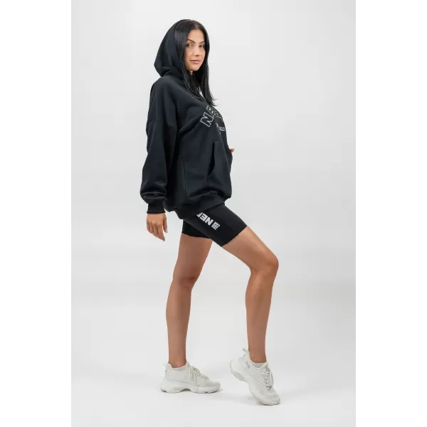  Hanorac oversize cu glugă GYM RAT 256 BLACK Nebbia 