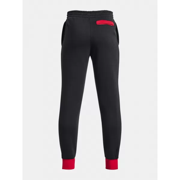  Pantaloni de trening pentru băieți UNDER ARMOUR RIVAL FLEECE SCRIPT JGRS 1379789-001 NEGRU 