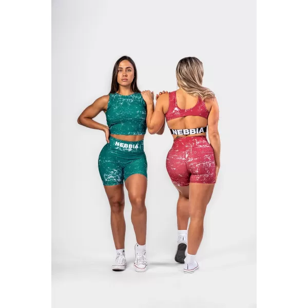  Pantaloni scurți HAMMIES 615 VERDE Nebbia cu talie înaltă de 5 inci 