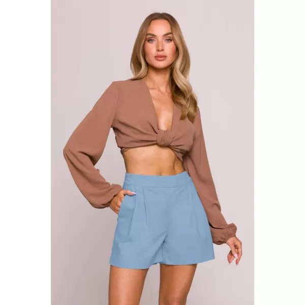  Pantaloni scurți de damă MOE M860 ALBASTRU DESCHIS 