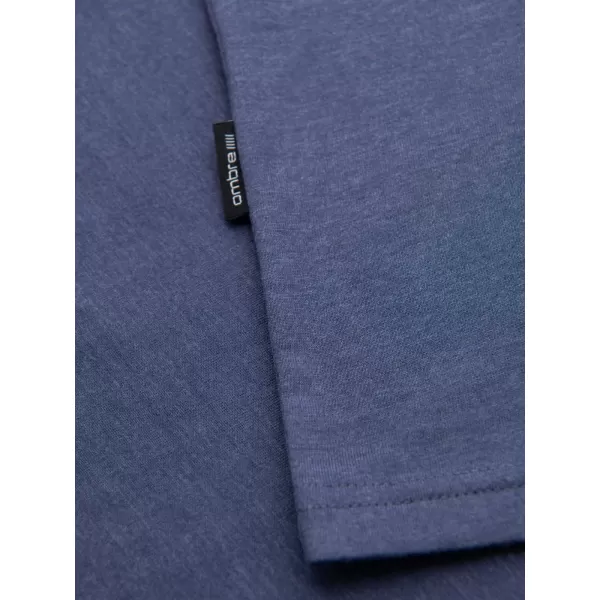  Cămaşă OMBRE OM-TSBS-0237 MELANGE ALBASTRU 