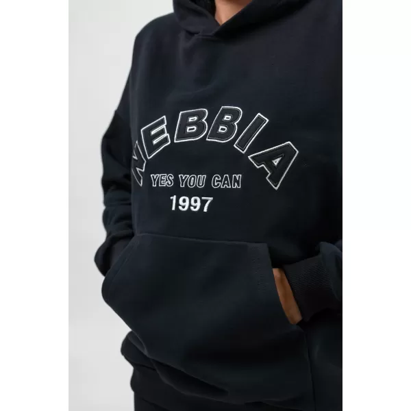  Hanorac oversize cu glugă GYM RAT 256 BLACK Nebbia 