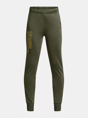 Pantaloni de trening pentru băieți UNDER ARMOUR ARMOUR FLEECE GRAPHIC JGR 1379786-390 VERDE