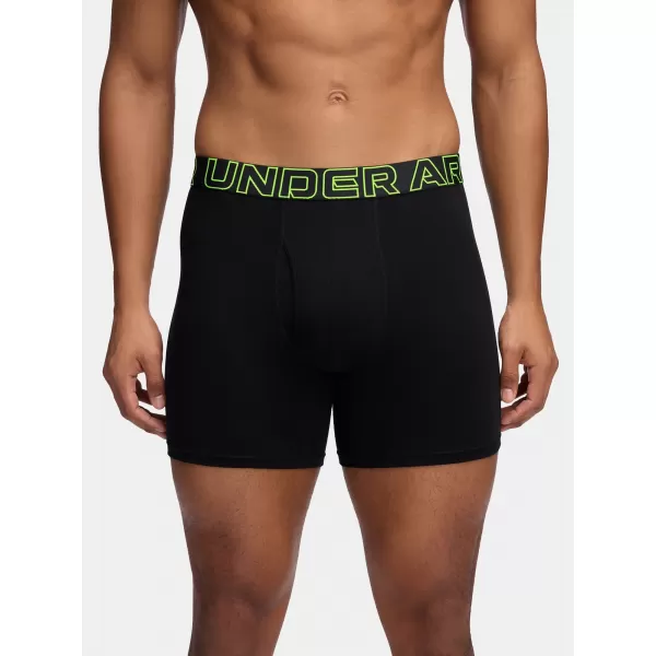  Boxeri pentru bărbați UNDER ARMOUR M PERF COTTON 6IN (3KS) 1383889-004 NEGRU 