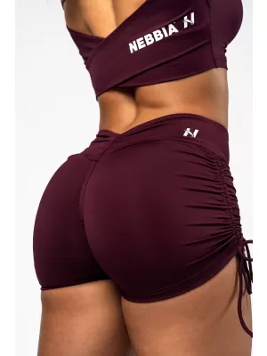 Pantaloni scurți push-up cu șireturi STRONG BEAUTY 429 DARK RED Nebbia