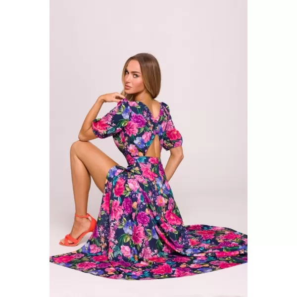  Rochie MOE M858 ALBASTRU/ROZ 