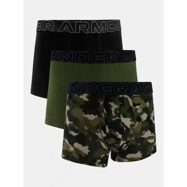  Boxeri pentru bărbați UNDER ARMOUR M PERF COTTON NOV 3IN 1383892-391 VERDE 