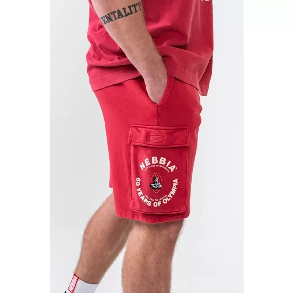  Pantaloni scurți cargo largi spălați LEGACY 787 RED Nebbia 
