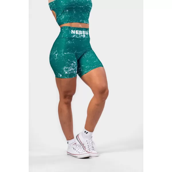  Pantaloni scurți HAMMIES 615 VERDE Nebbia cu talie înaltă de 5 inci 