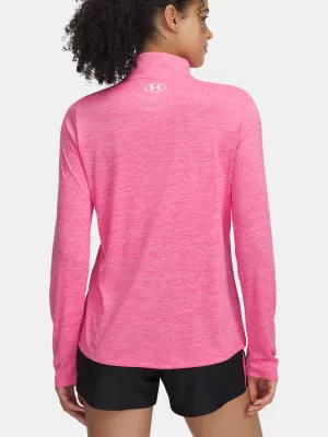 Tricou de damă UNDER ARMOUR TECH 1/2 ZIP- TWIST 1384225-672 ROZ
