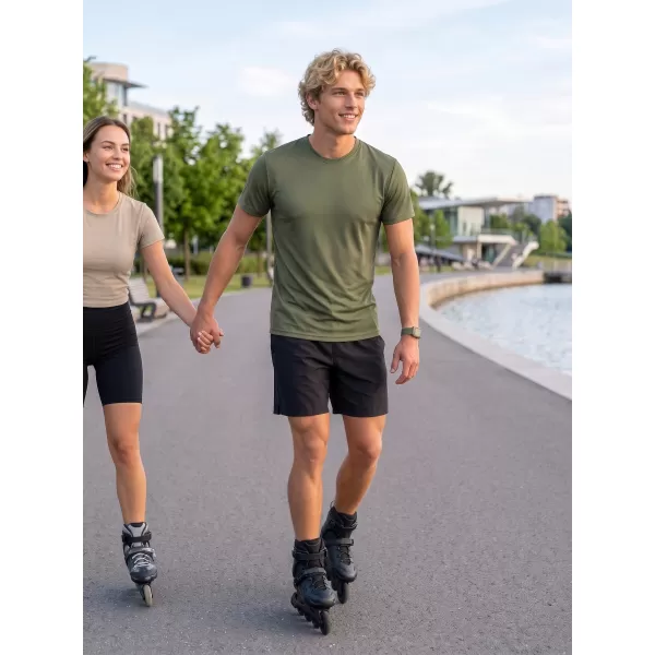  Cămașa funcțională a bărbaților ALTISPORT NoPrint NP/ALM421 KAKI 